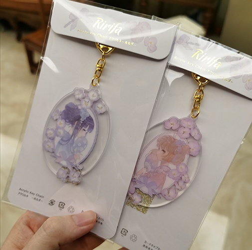 桜と知世」 花✿アクリルキーホルダー（2個入りSETはがき付き