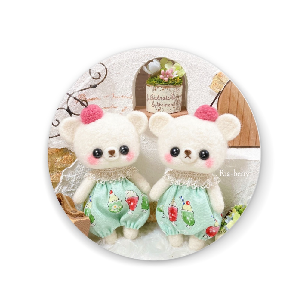 こぐまのメル・メロンソーダ(缶ミラー)Ria-berry