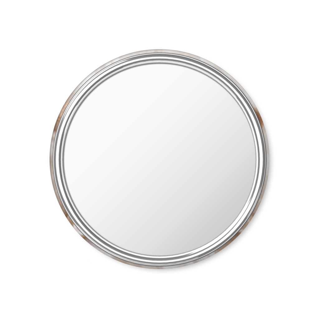 水玉ベージュこぐまのメル(缶ミラー)Ria-berry