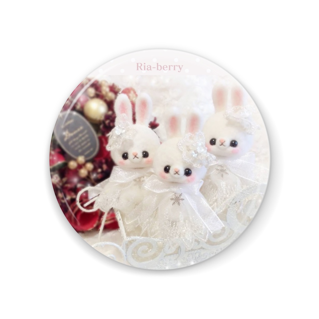 冬の妖精うさぎ(缶ミラー)Ria-berry