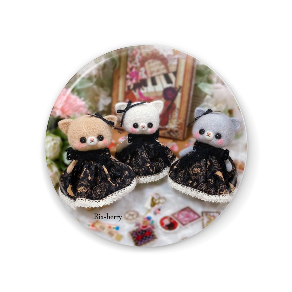 三つ子こねこのエマ(缶ミラー)Ria-berry