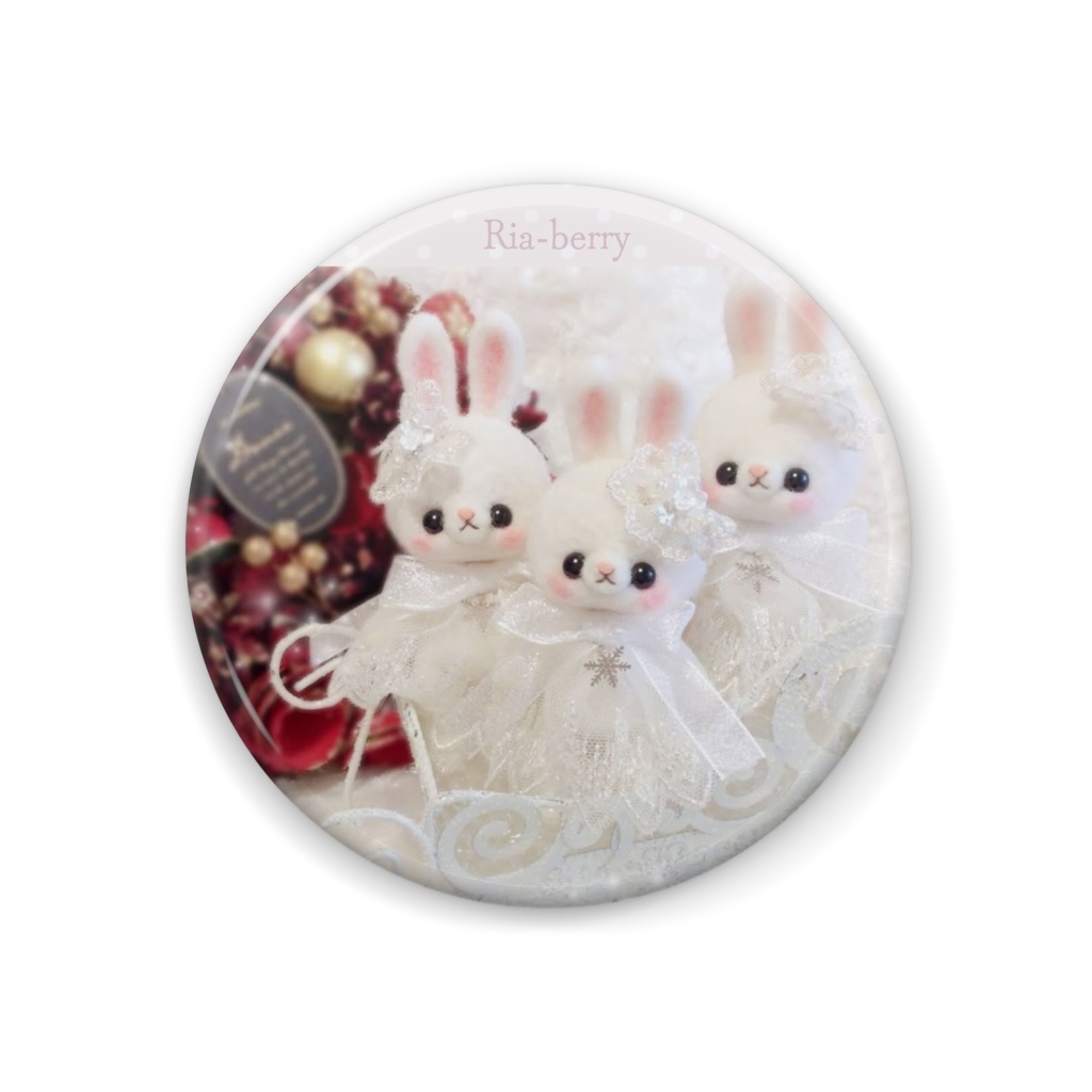 冬の妖精うさぎ(缶バッジ)Ria-berry