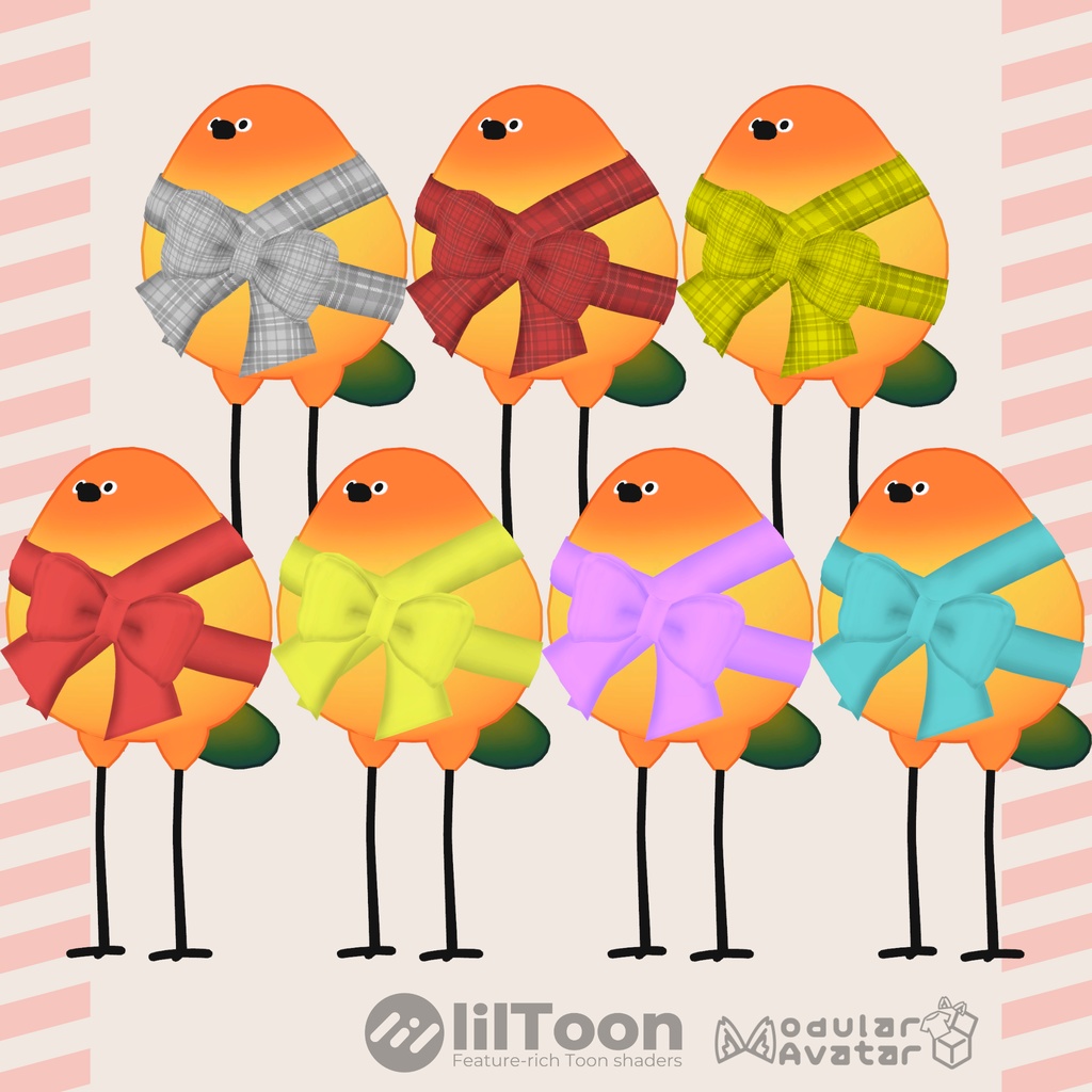 【MA対応/PB対応】Bird/鳥_ラッピングリボン【ひっぱるギミック付き】