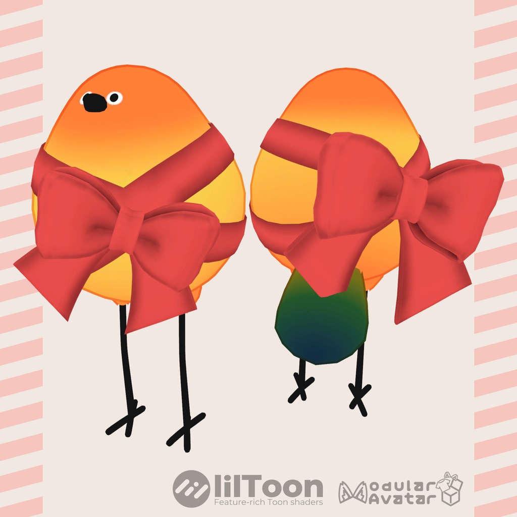 【MA対応/PB対応】Bird/鳥_ラッピングリボン【ひっぱるギミック付き】