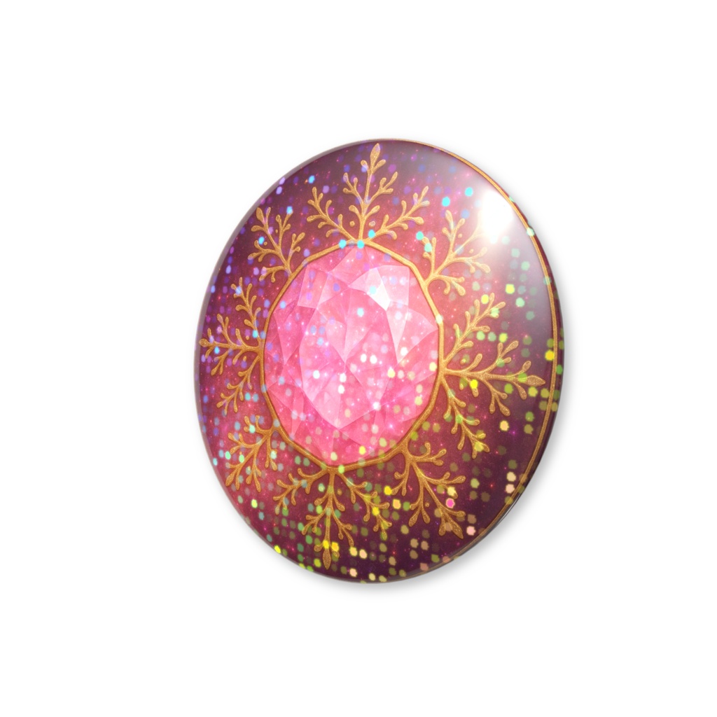 無限の神話結晶シリーズ|ローズクォーツ(グリッター缶バッチ)