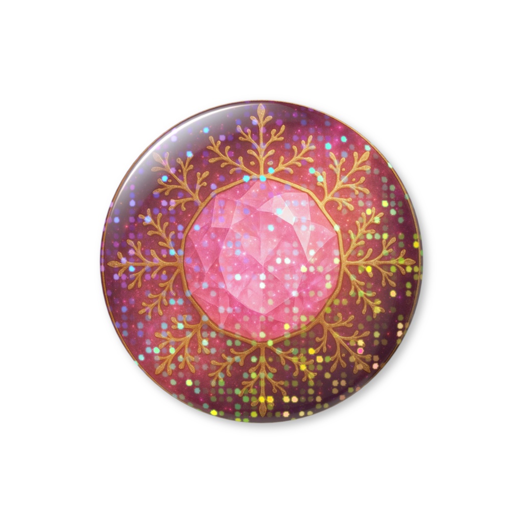 無限の神話結晶シリーズ|ローズクォーツ(グリッター缶バッチ)