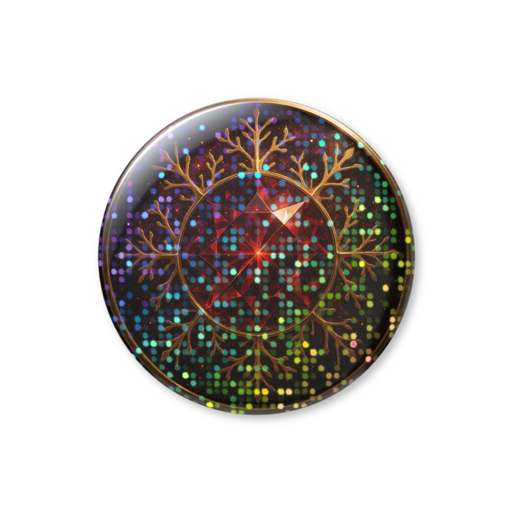 無限の神話結晶シリーズ|ガーネット(グリッター缶バッチ)