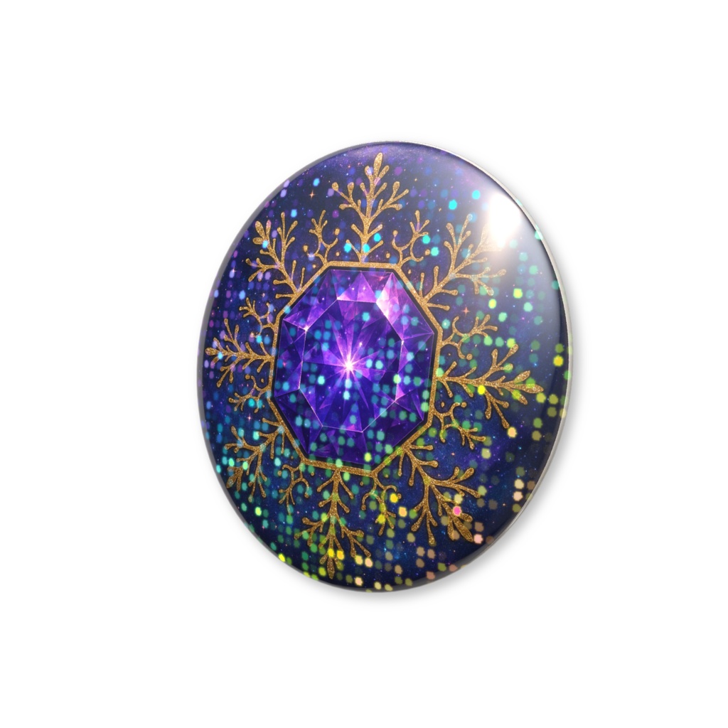 無限の神話結晶シリーズ|アメジスト(グリッター缶バッチ)