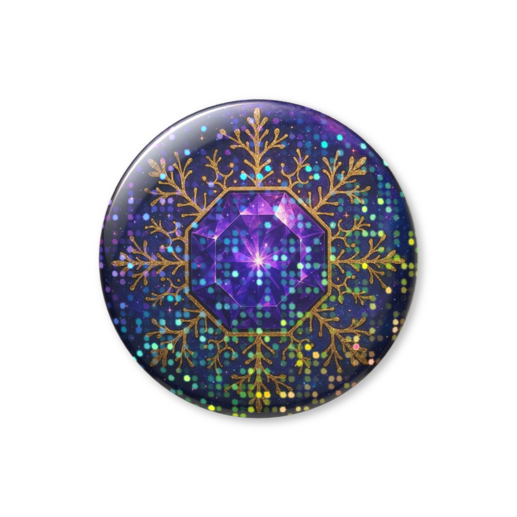 無限の神話結晶シリーズ|アメジスト(グリッター缶バッチ)