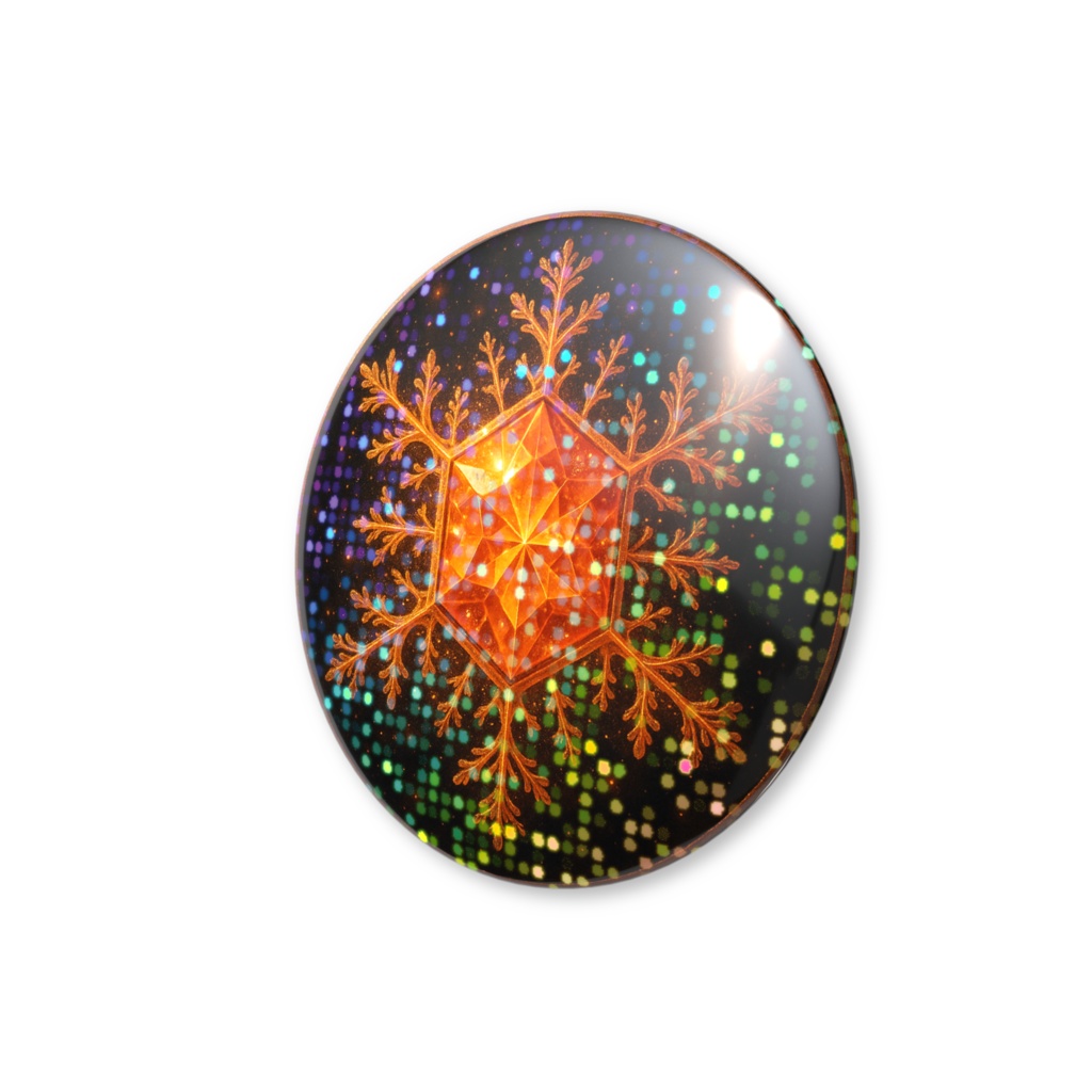 無限の神話結晶シリーズ|オレンジ結晶(グリッター缶バッチ)