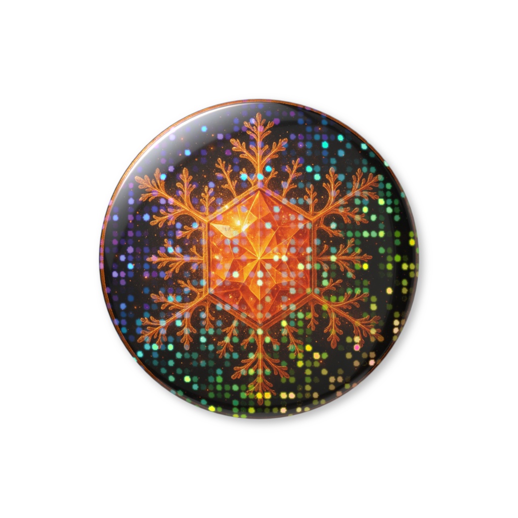 無限の神話結晶シリーズ|オレンジ結晶(グリッター缶バッチ)