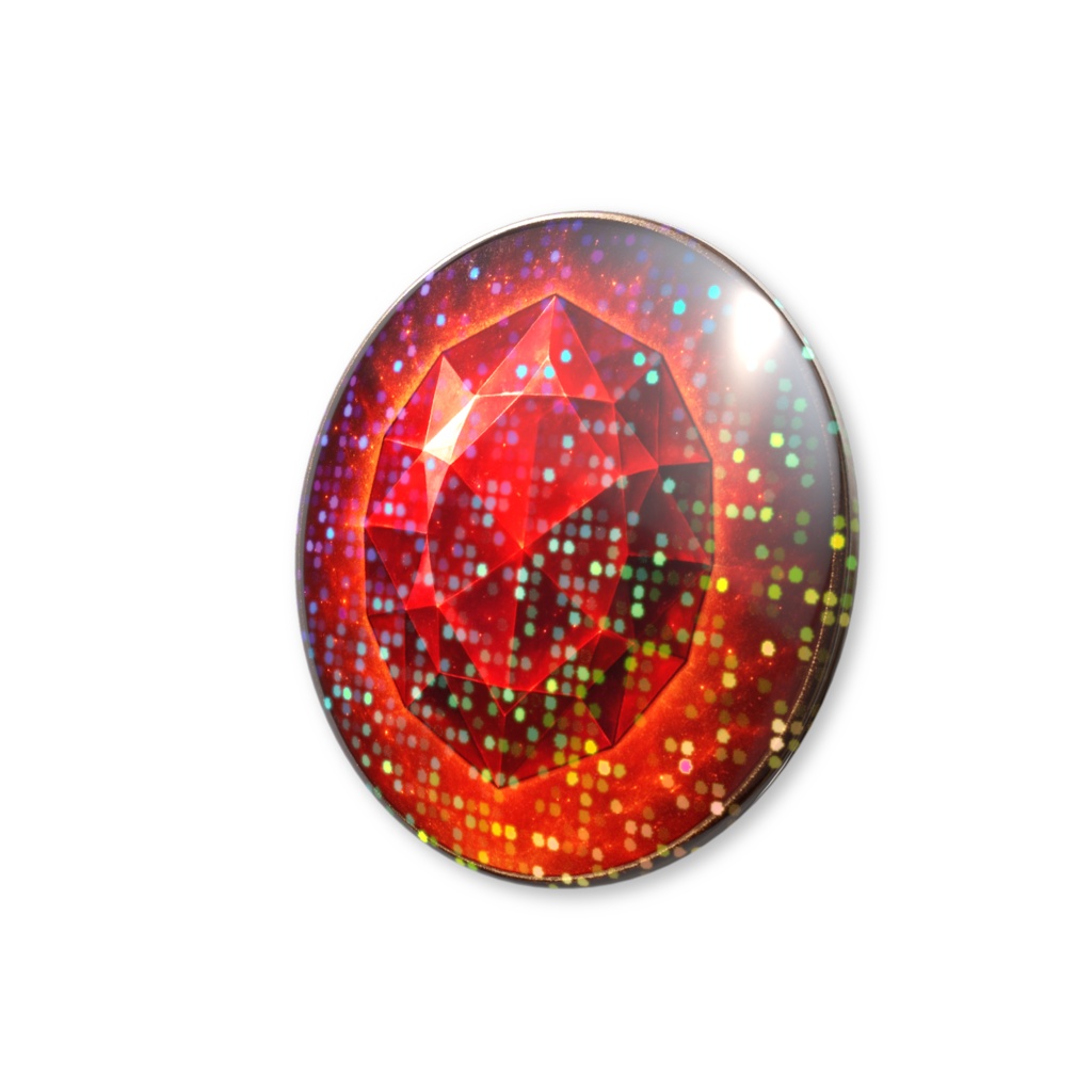 無限の神話結晶シリーズ|ルビー(グリッター缶バッチ)
