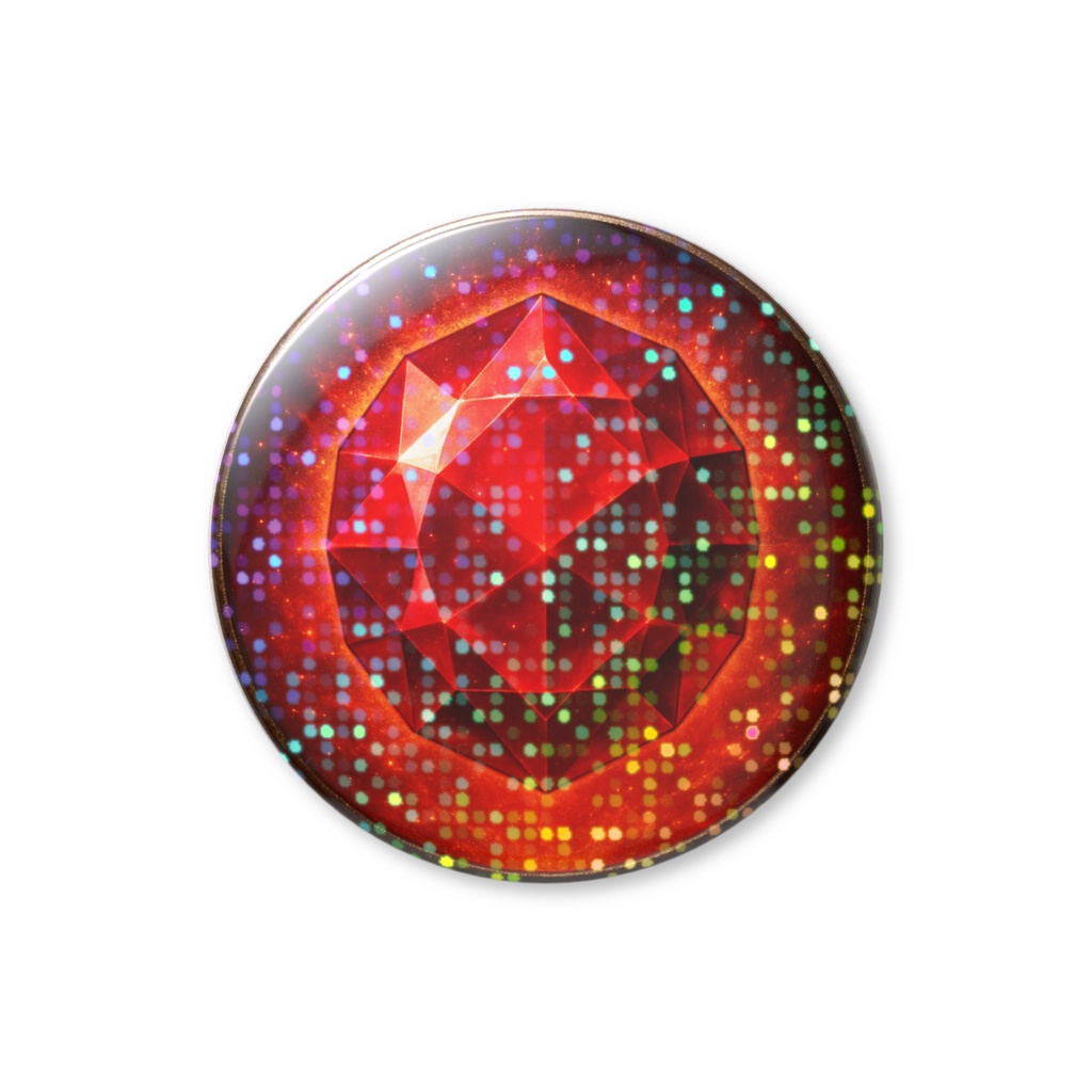 無限の神話結晶シリーズ|ルビー(グリッター缶バッチ)