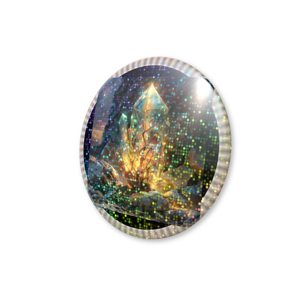 Cosmic Blossom – Nature Crystal Badge 自然の中で咲いた結晶の華。 スターダストの祝福を浴びて生まれたバッジ。