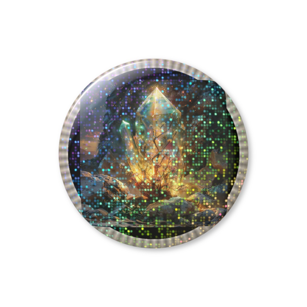 Cosmic Blossom – Nature Crystal Badge 自然の中で咲いた結晶の華。 スターダストの祝福を浴びて生まれたバッジ。