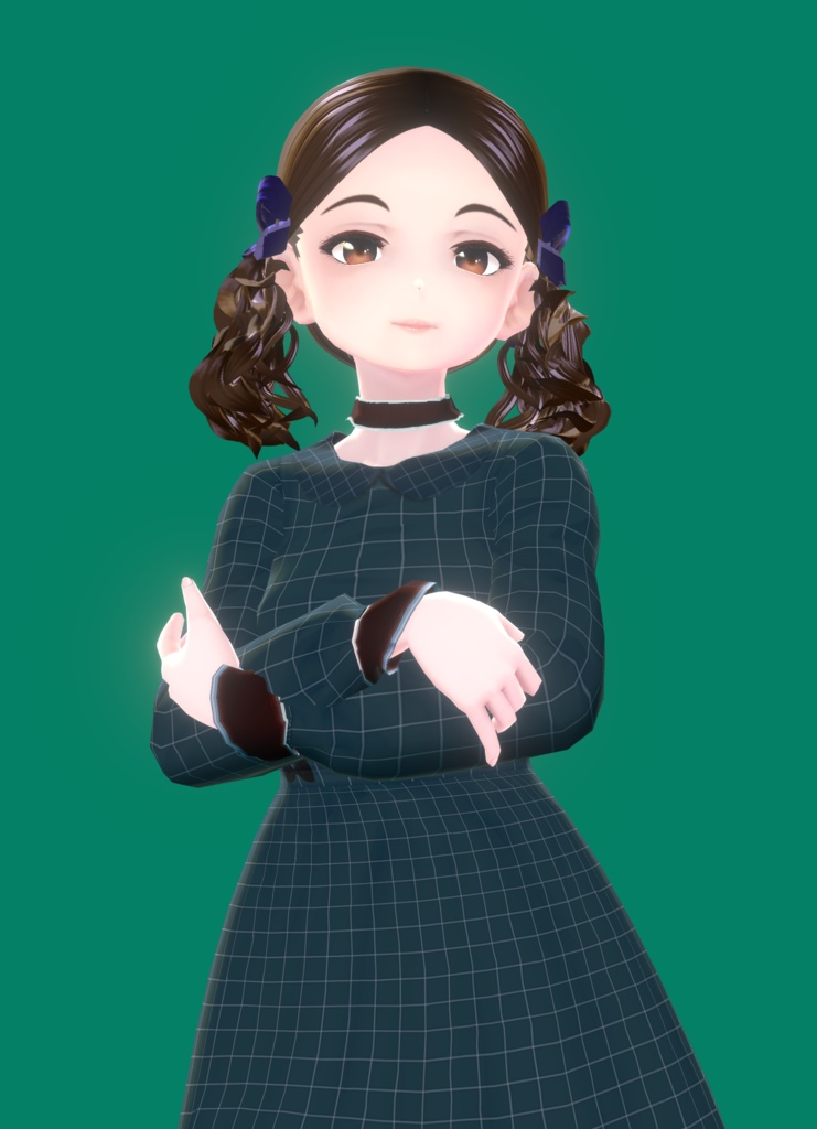 Vroidプリセット用ヘアー【ツインテール】bunchesリボン付き:エスターesther orphan