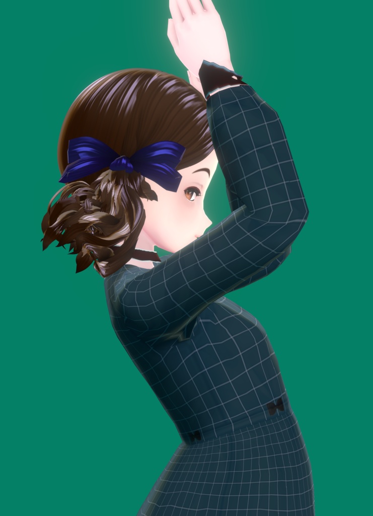 Vroidプリセット用ヘアー【ツインテール】bunchesリボン付き:エスターesther orphan