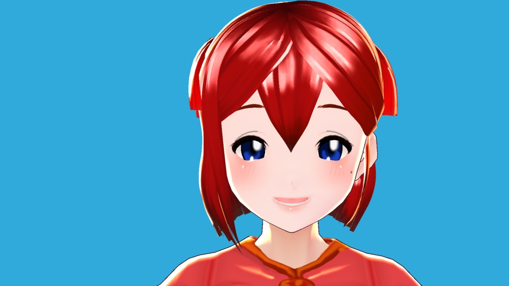 Vroidプリセット用ヘアー【ボブカット】リボン付き位置高め