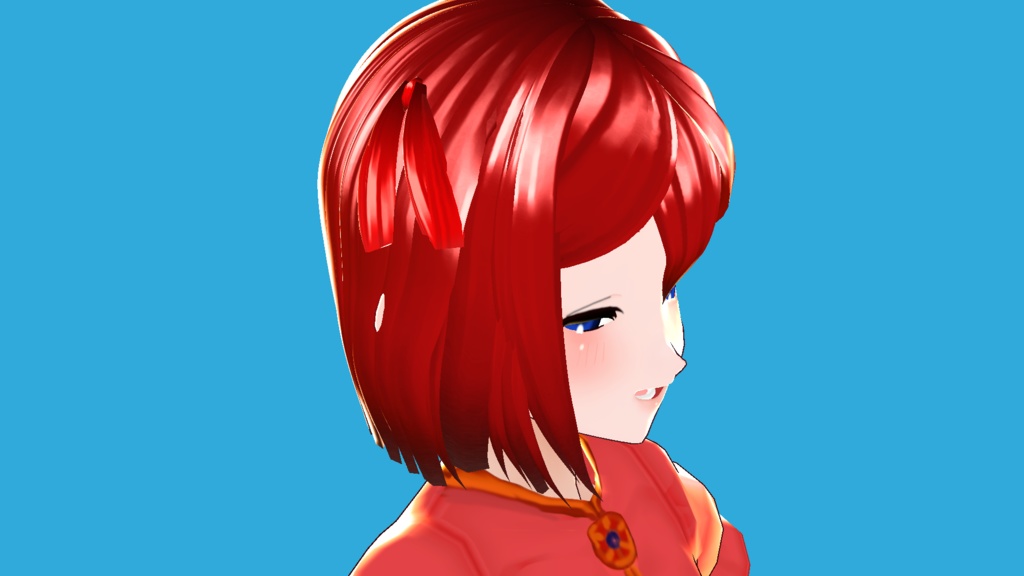 Vroidプリセット用ヘアー【ボブカット】リボン付き位置高め