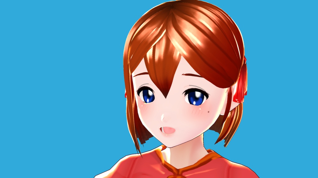 Vroidプリセット用ヘアー【ボブカット】リボン付き位置低め