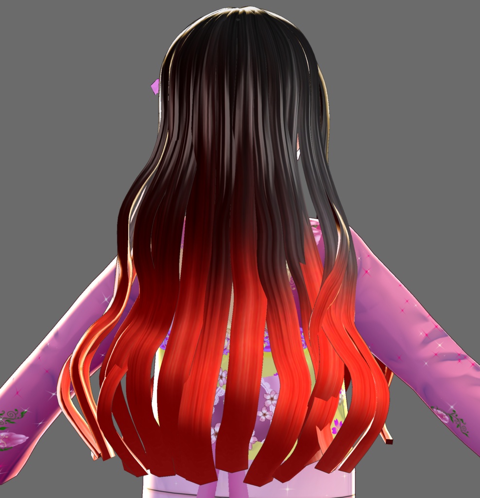 Vroid禰豆子 髪の毛プリセットhairPreset Kamado Nezuko