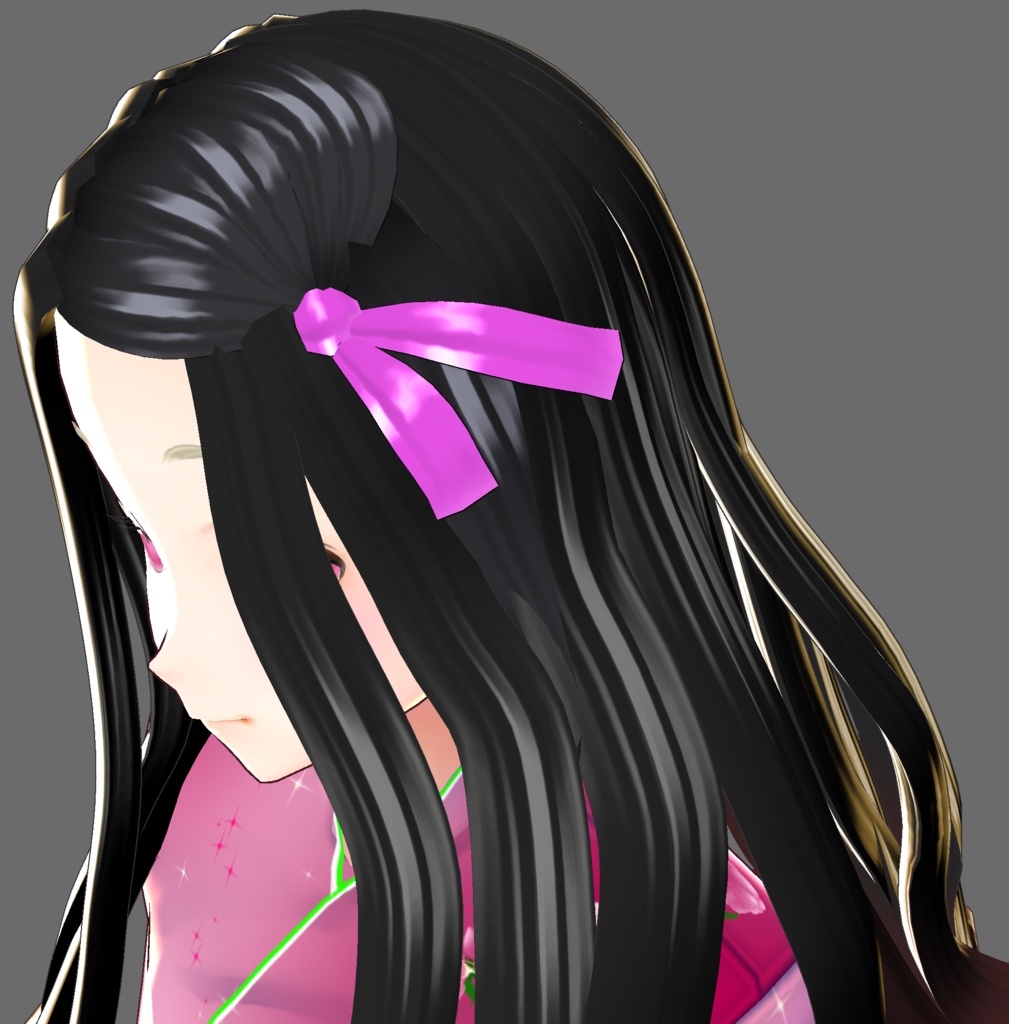 Vroid禰豆子 髪の毛プリセットhairPreset Kamado Nezuko
