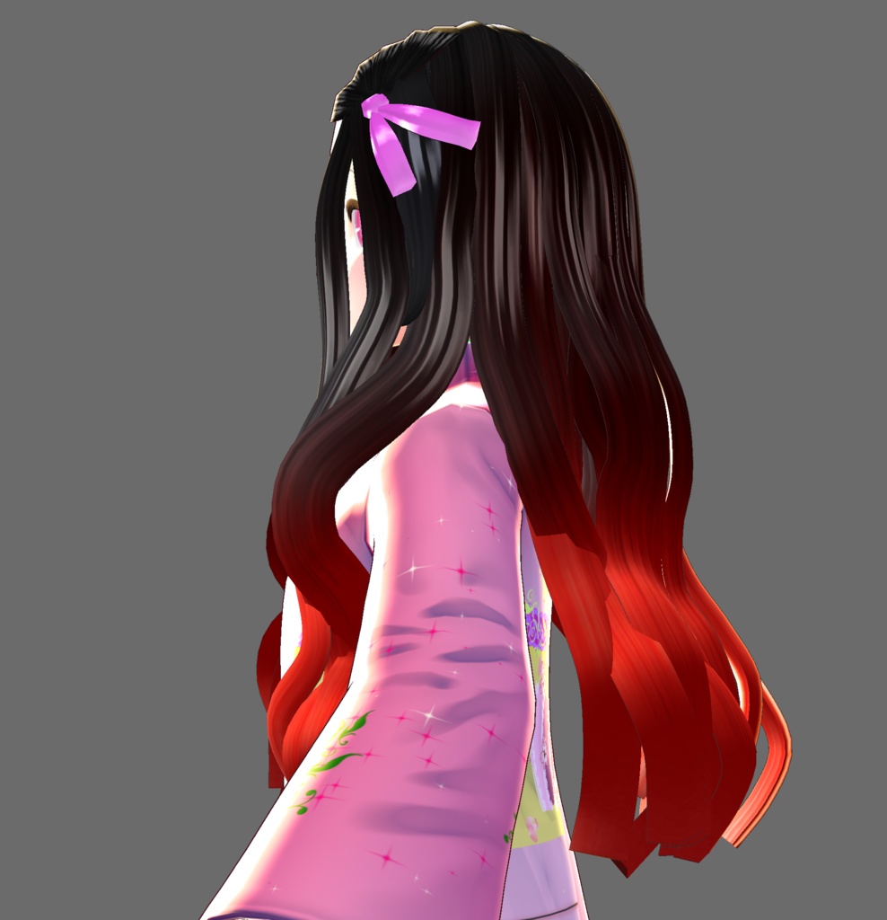 Vroid禰豆子 髪の毛プリセットhairPreset Kamado Nezuko