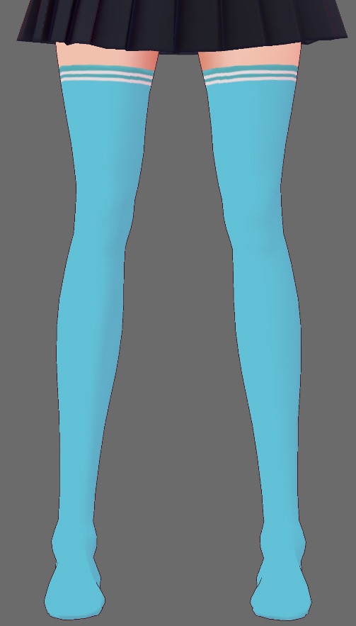 ※VRoidstudioベータ版で作成しています【VRoid用】無料シンプルサイハイソックス7色セット