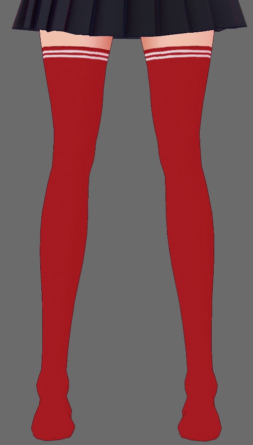 ※VRoidstudioベータ版で作成しています【VRoid用】無料シンプルサイハイソックス7色セット