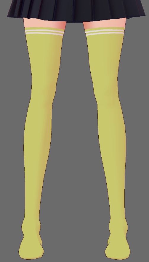 ※VRoidstudioベータ版で作成しています【VRoid用】無料シンプルサイハイソックス7色セット