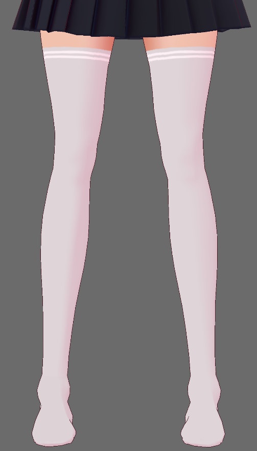 ※VRoidstudioベータ版で作成しています【VRoid用】無料シンプルサイハイソックス7色セット