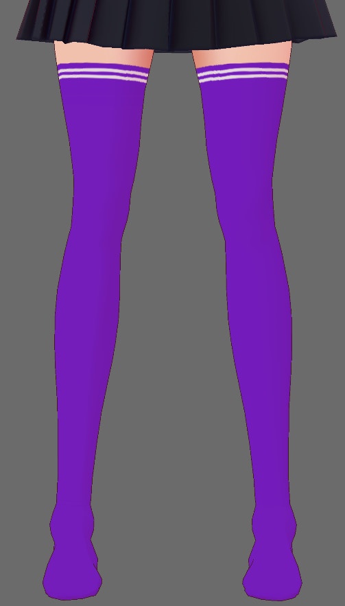 ※VRoidstudioベータ版で作成しています【VRoid用】無料シンプルサイハイソックス7色セット