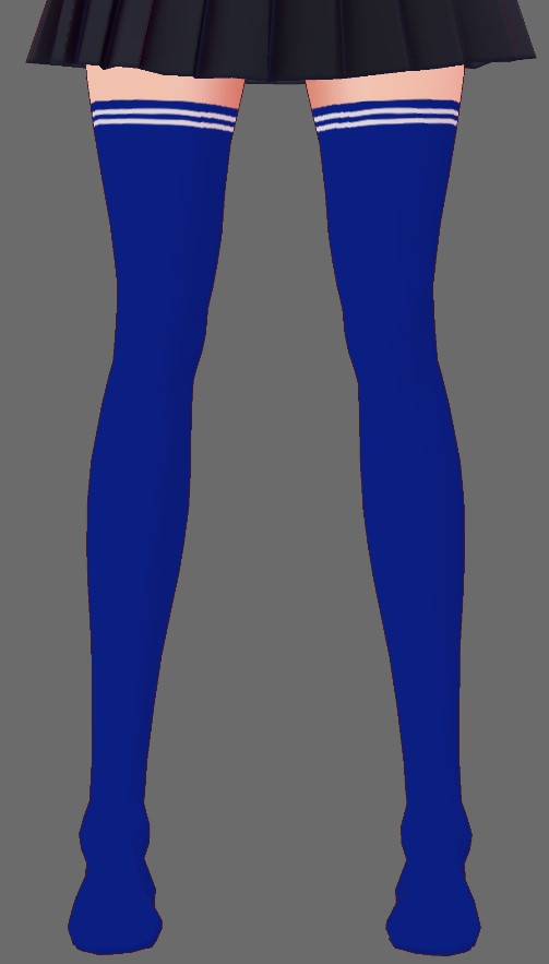 ※VRoidstudioベータ版で作成しています【VRoid用】無料シンプルサイハイソックス7色セット