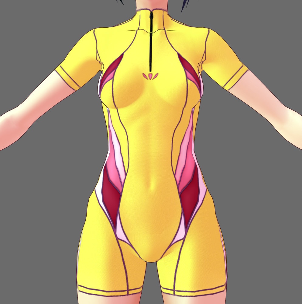 ※VRoidstudioベータ版で作成しています【VRoid用】(無料お試し版有)フィットネス水着7色セット(3パターン)+長袖バージョン2色追加