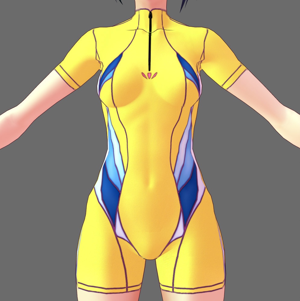 ※VRoidstudioベータ版で作成しています【VRoid用】(無料お試し版有)フィットネス水着7色セット(3パターン)+長袖バージョン2色追加