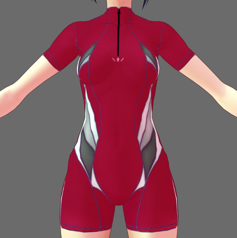 ※VRoidstudioベータ版で作成しています【VRoid用】(無料お試し版有)フィットネス水着7色セット(3パターン)+長袖バージョン2色追加