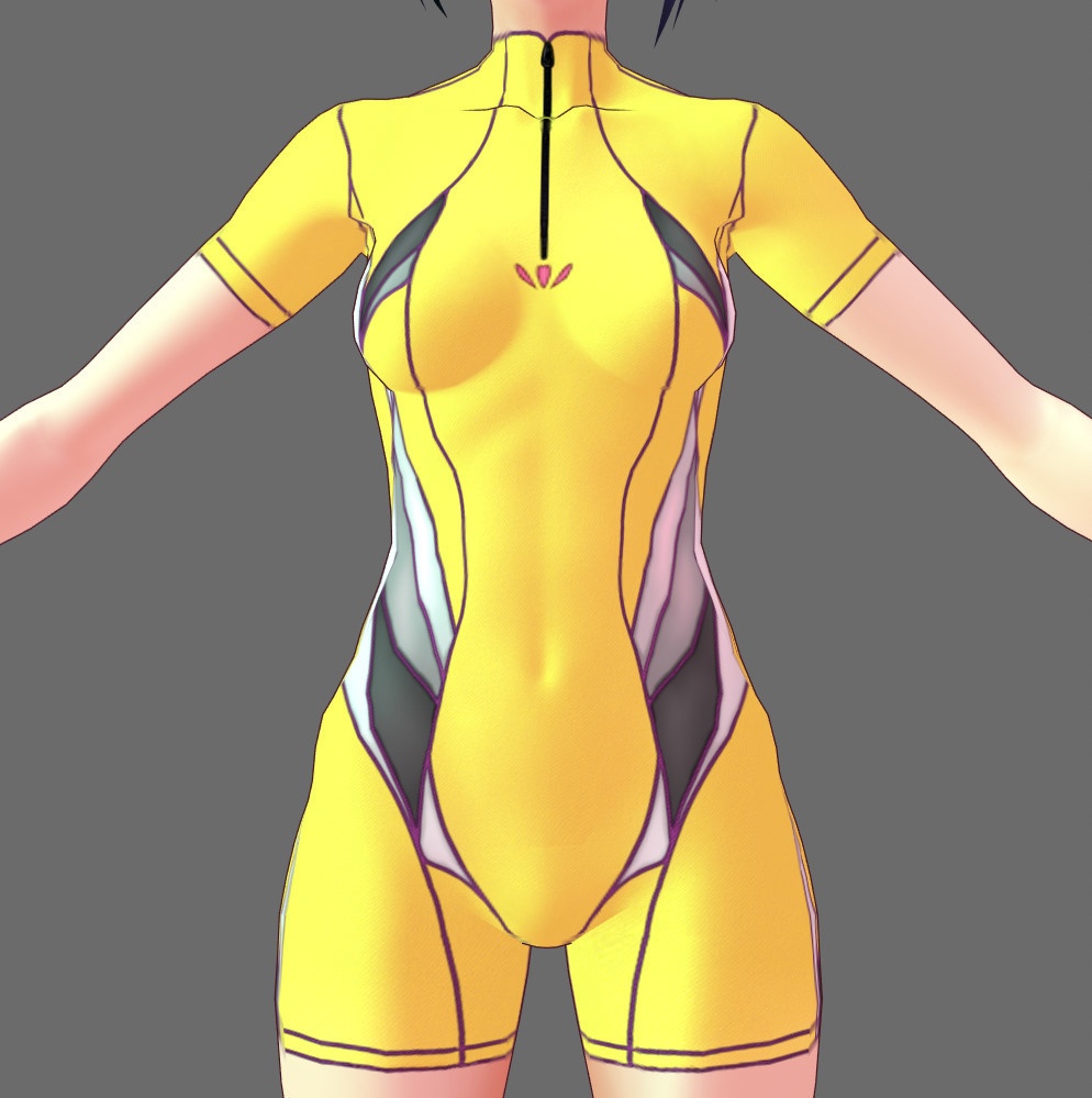 ※VRoidstudioベータ版で作成しています【VRoid用】(無料お試し版有)フィットネス水着7色セット(3パターン)+長袖バージョン2色追加