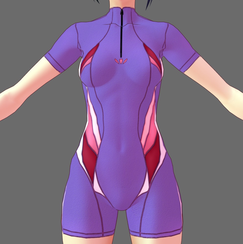 ※VRoidstudioベータ版で作成しています【VRoid用】(無料お試し版有)フィットネス水着7色セット(3パターン)+長袖バージョン2色追加