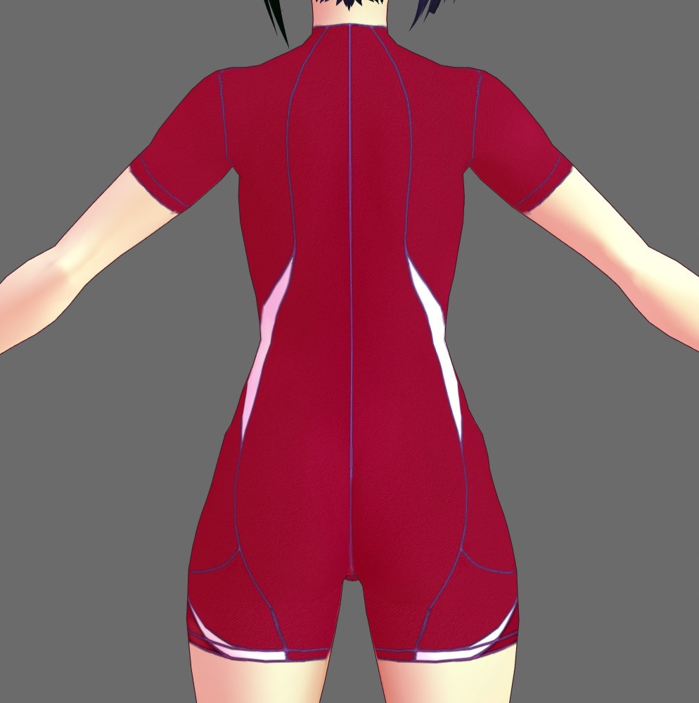 ※VRoidstudioベータ版で作成しています【VRoid用】(無料お試し版有)フィットネス水着7色セット(3パターン)+長袖バージョン2色追加