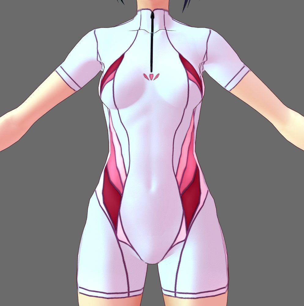 ※VRoidstudioベータ版で作成しています【VRoid用】(無料お試し版有)フィットネス水着7色セット(3パターン)+長袖バージョン2色追加