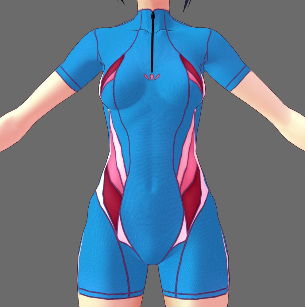 ※VRoidstudioベータ版で作成しています【VRoid用】(無料お試し版有)フィットネス水着7色セット(3パターン)+長袖バージョン2色追加