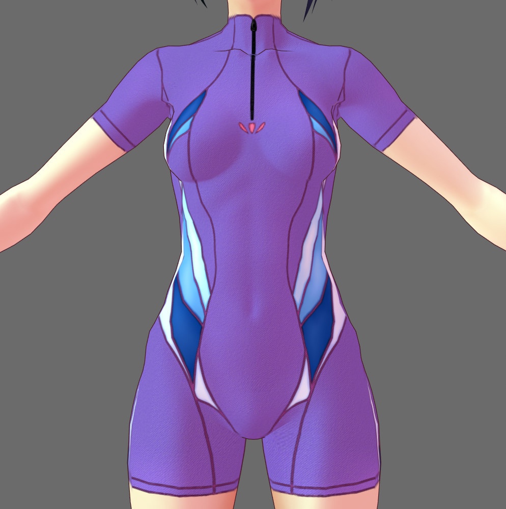 ※VRoidstudioベータ版で作成しています【VRoid用】(無料お試し版有)フィットネス水着7色セット(3パターン)+長袖バージョン2色追加