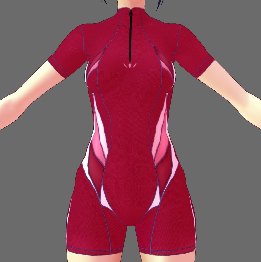 ※VRoidstudioベータ版で作成しています【VRoid用】(無料お試し版有)フィットネス水着7色セット(3パターン)+長袖バージョン2色追加