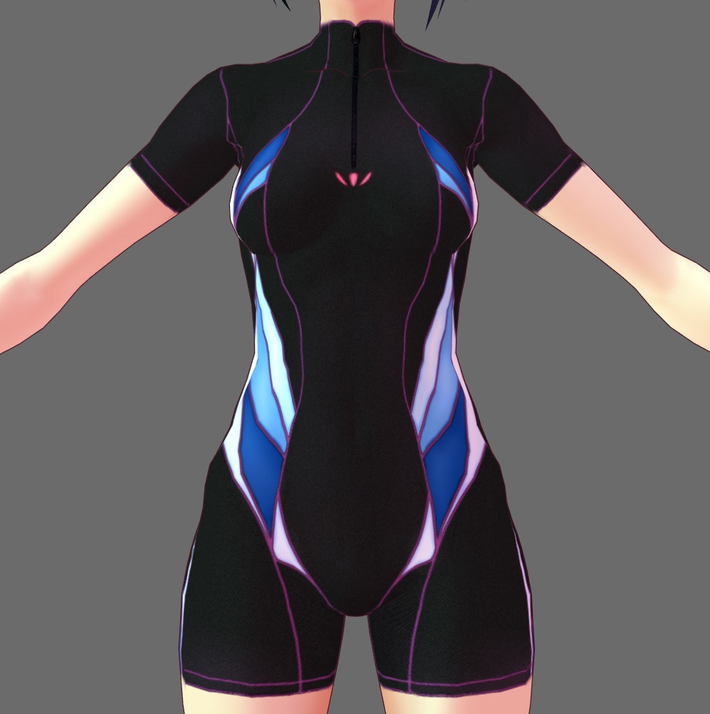 ※VRoidstudioベータ版で作成しています【VRoid用】(無料お試し版有)フィットネス水着7色セット(3パターン)+長袖バージョン2色追加