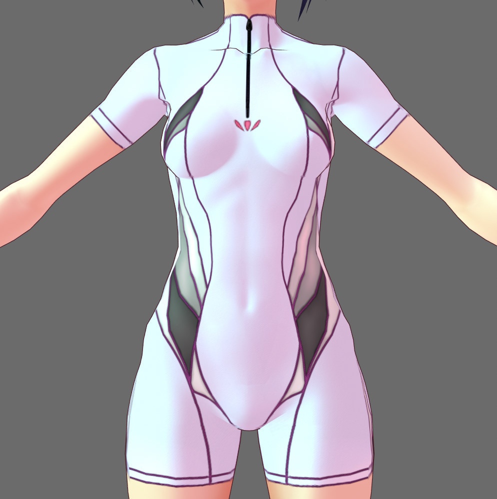 ※VRoidstudioベータ版で作成しています【VRoid用】(無料お試し版有)フィットネス水着7色セット(3パターン)+長袖バージョン2色追加