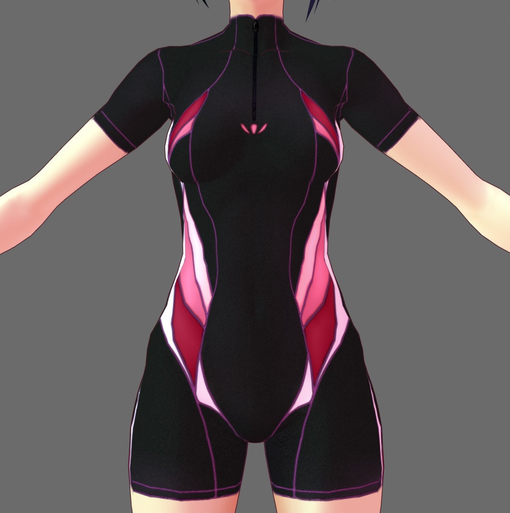 ※VRoidstudioベータ版で作成しています【VRoid用】(無料お試し版有)フィットネス水着7色セット(3パターン)+長袖バージョン2色追加