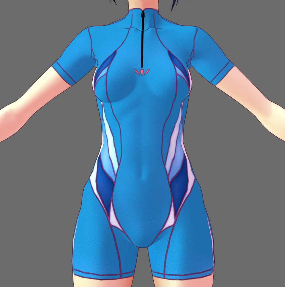 ※VRoidstudioベータ版で作成しています【VRoid用】(無料お試し版有)フィットネス水着7色セット(3パターン)+長袖バージョン2色追加