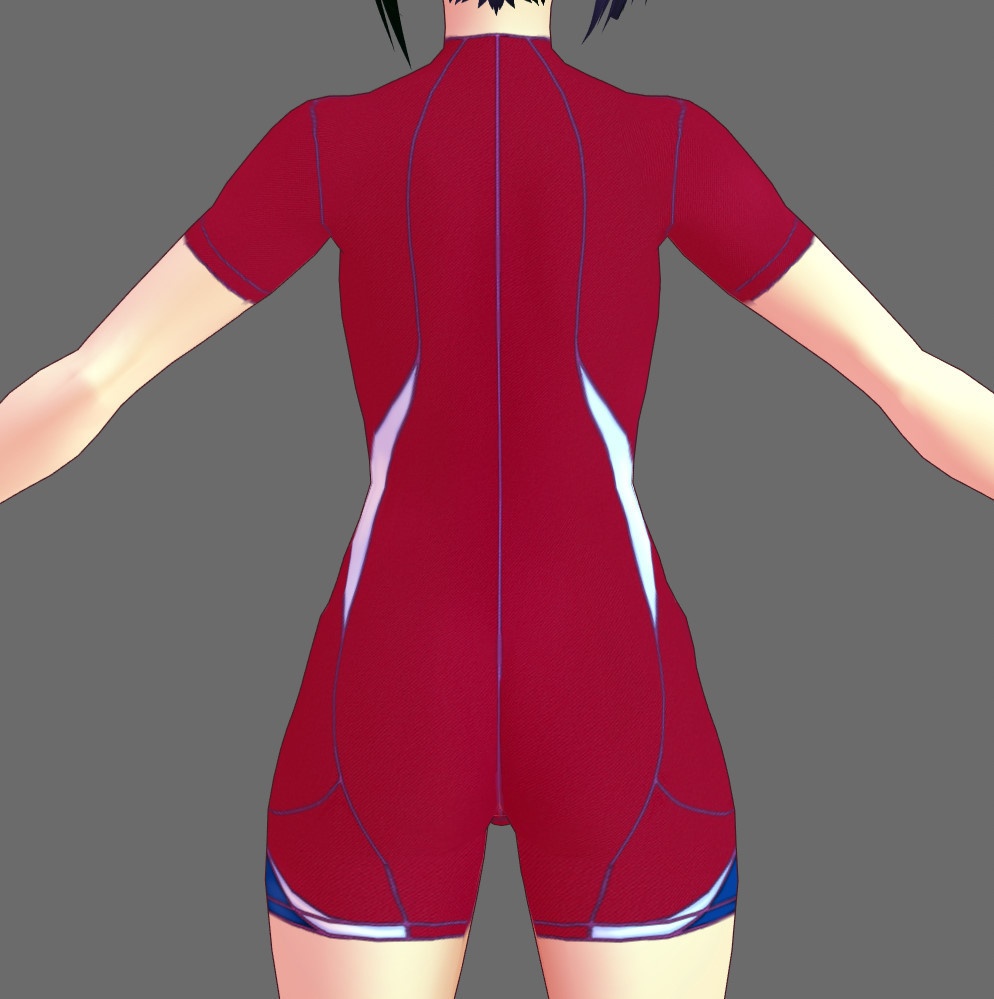 ※VRoidstudioベータ版で作成しています【VRoid用】(無料お試し版有)フィットネス水着7色セット(3パターン)+長袖バージョン2色追加