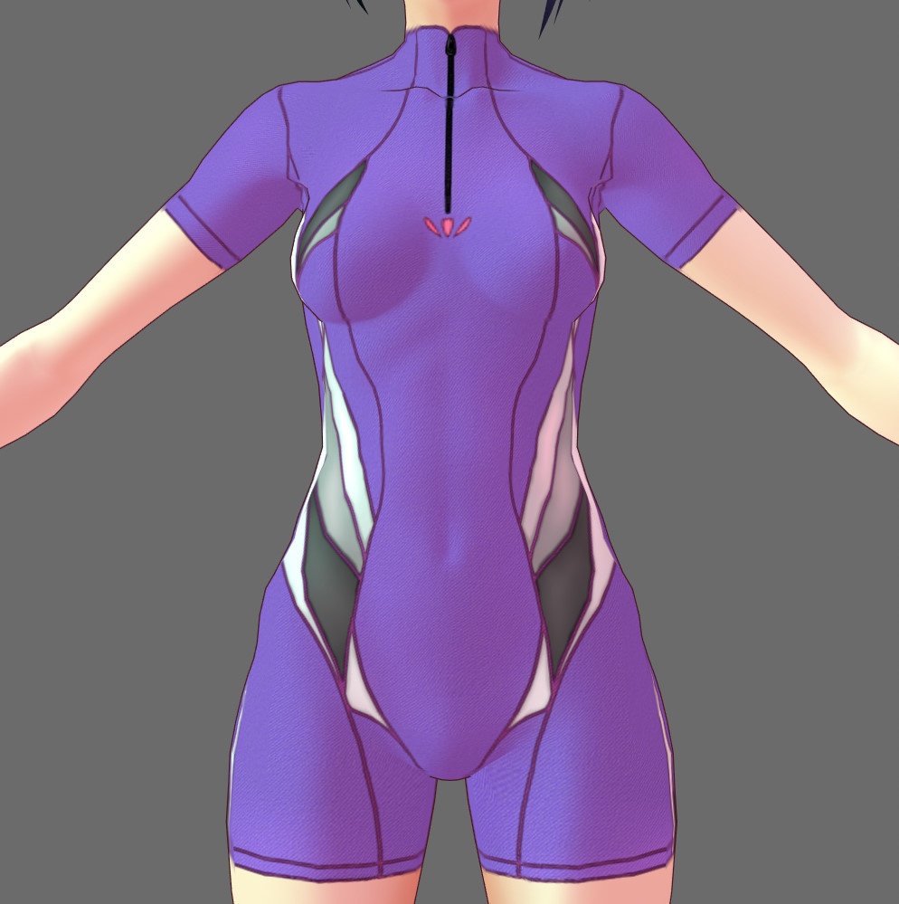 ※VRoidstudioベータ版で作成しています【VRoid用】(無料お試し版有)フィットネス水着7色セット(3パターン)+長袖バージョン2色追加