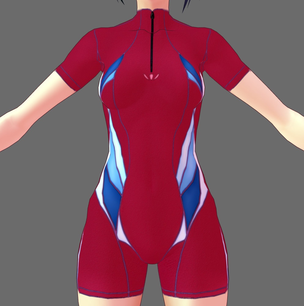 ※VRoidstudioベータ版で作成しています【VRoid用】(無料お試し版有)フィットネス水着7色セット(3パターン)+長袖バージョン2色追加